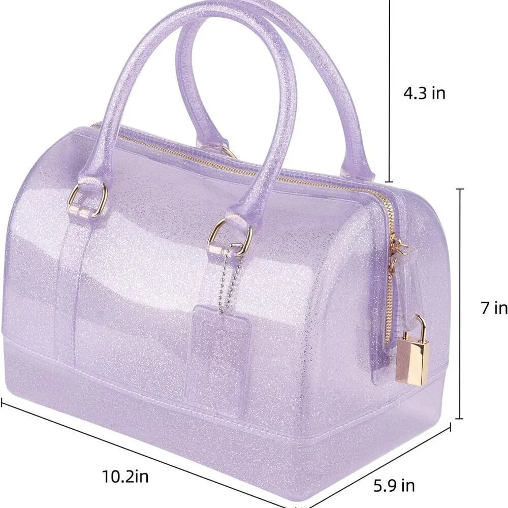 Summer Jelly Crystal Handbag PVC Transparent Purse Crossbody Clutch
